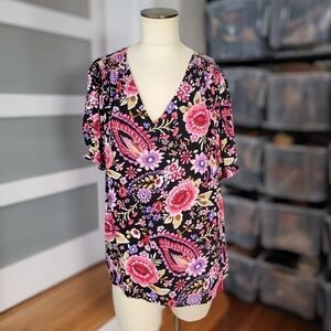 NEW Cynthia Rowley Woman Floral Top Size 1X